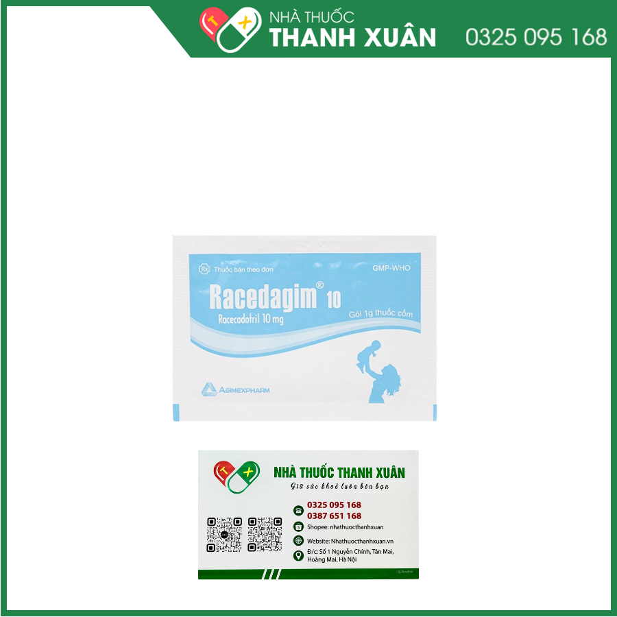 Thuốc cốm Racedagim 10mg trị triệu chứng tiêu chảy cấp tính ở trẻ em